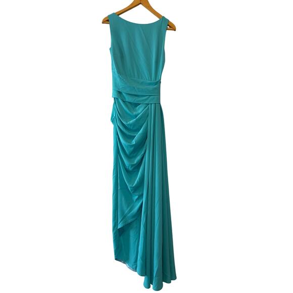 Talbot Runhof NWT Turquoise Gobhan2 Draped Gown Size 4 Formal Dress - Picture 3 of 10